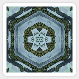 Abstract Sci-fi bio-tech Kaleidoscope pattern (Seamless) 14 Sticker